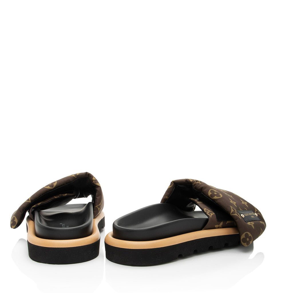 Louis Vuitton Monogram Nylon Pool Pillow Mules - Size 8 / 38