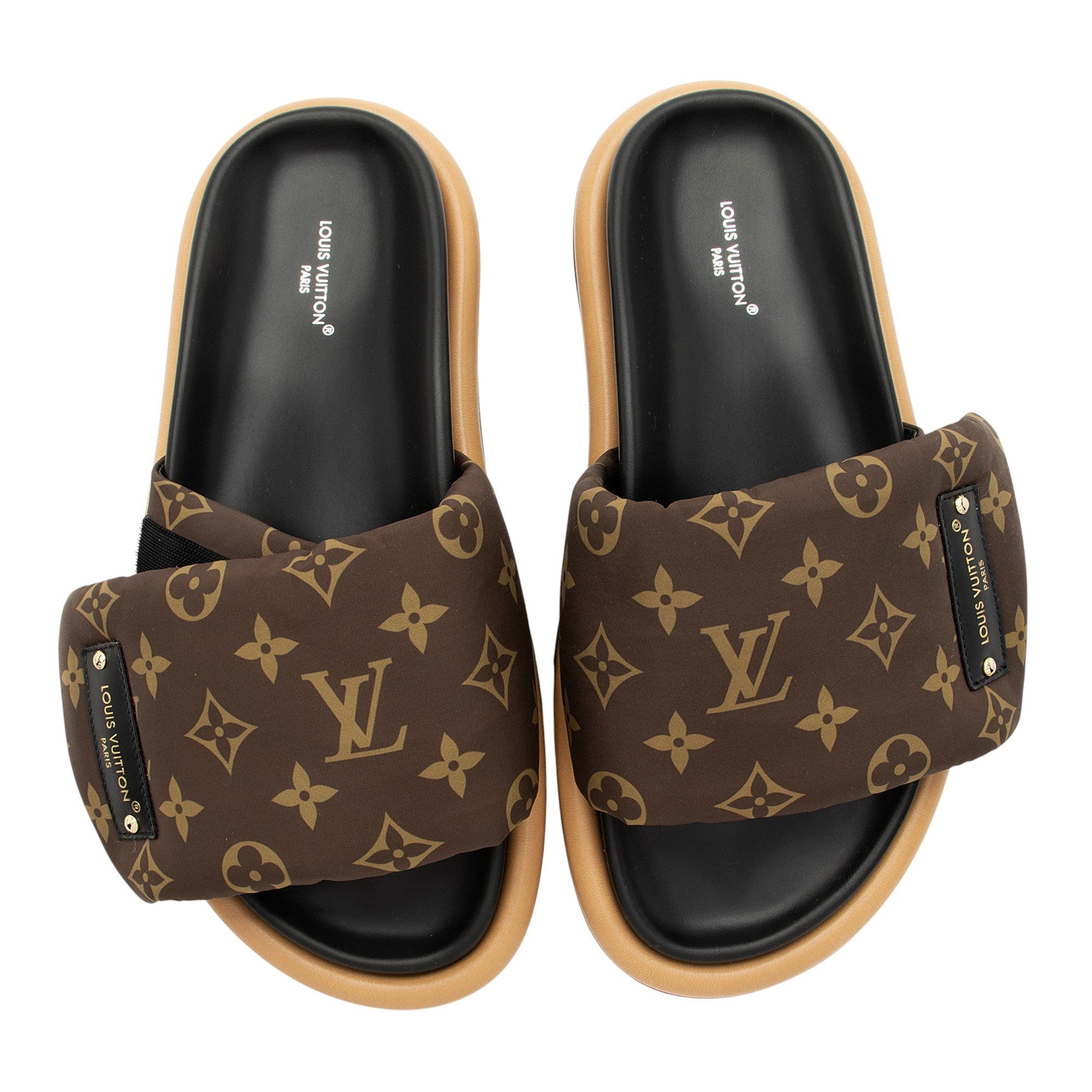 Louis Vuitton Monogram Nylon Pool Pillow Mules - Size 8 / 38
