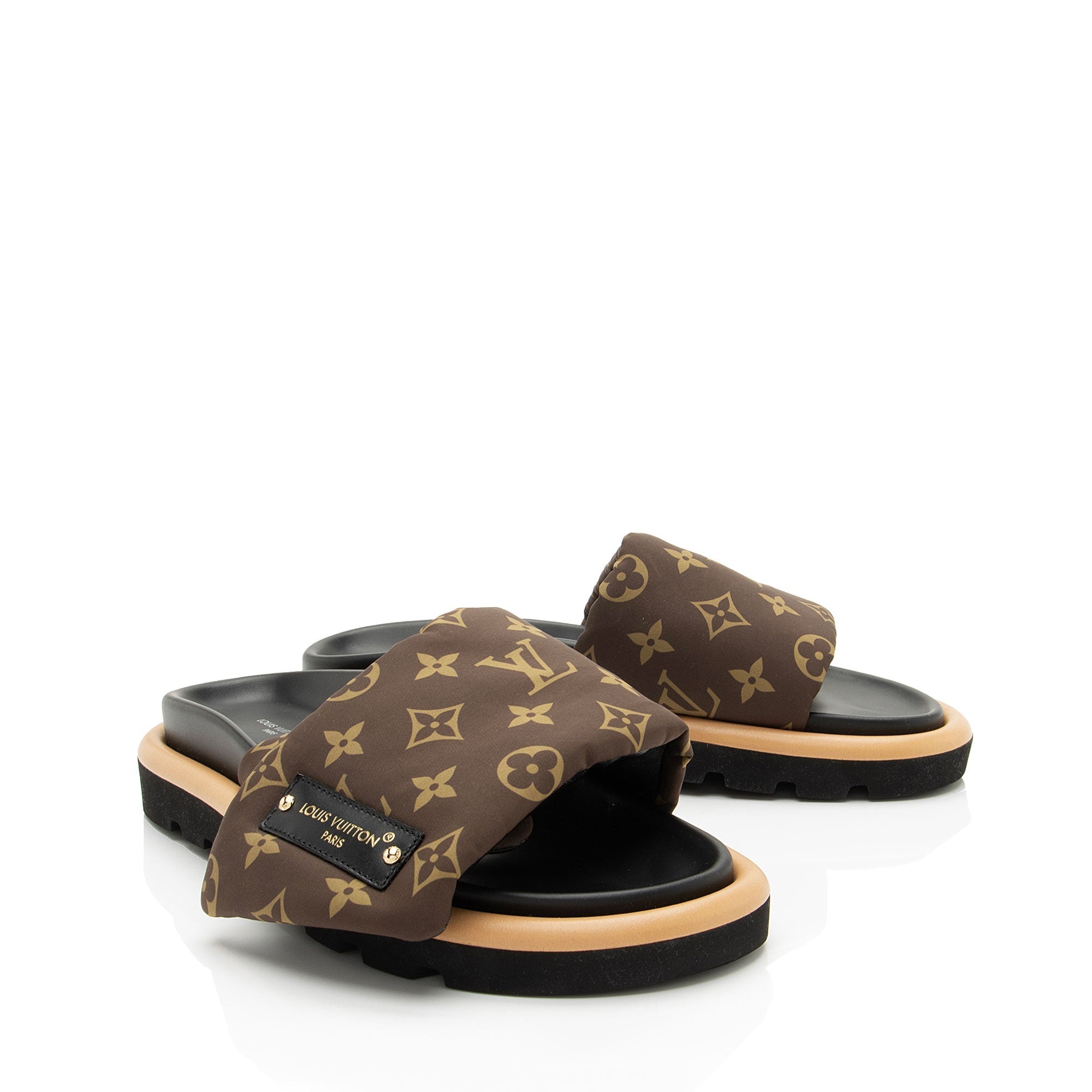 Louis Vuitton Monogram Nylon Pool Pillow Mules - Size 8 / 38