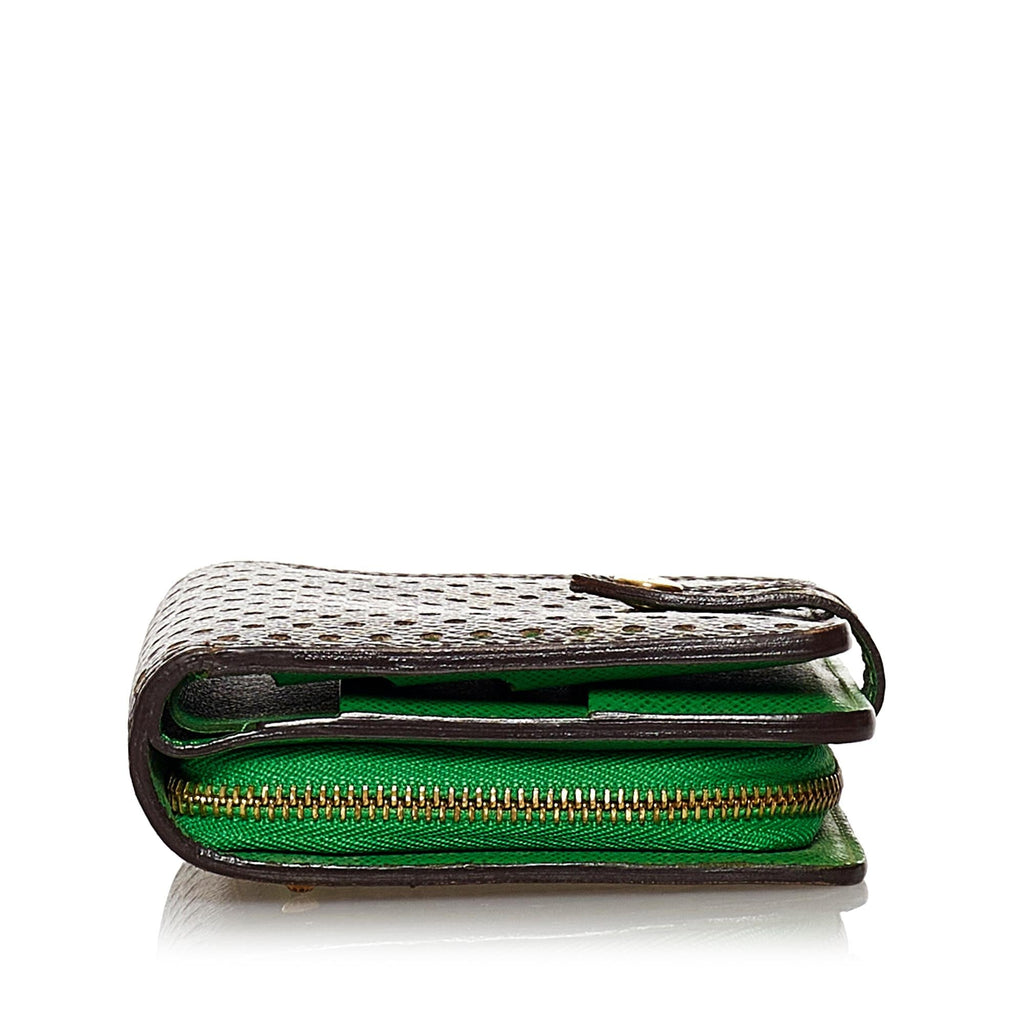 Louis Vuitton Monogram Perforated Compact Zipped Wallet (SHG-32530)