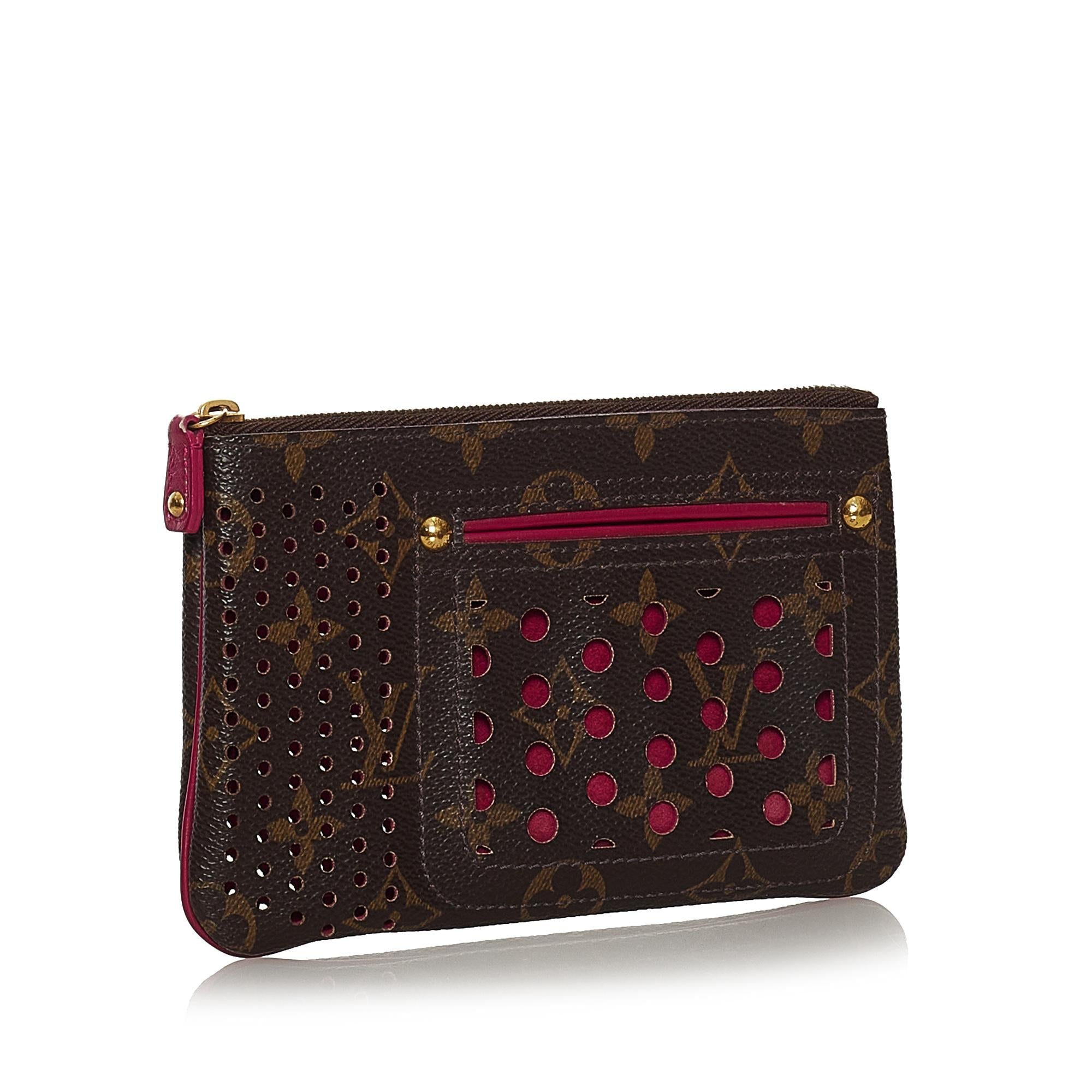 Louis Vuitton Monogram Perforated Pochette Cles (SHG-33250)