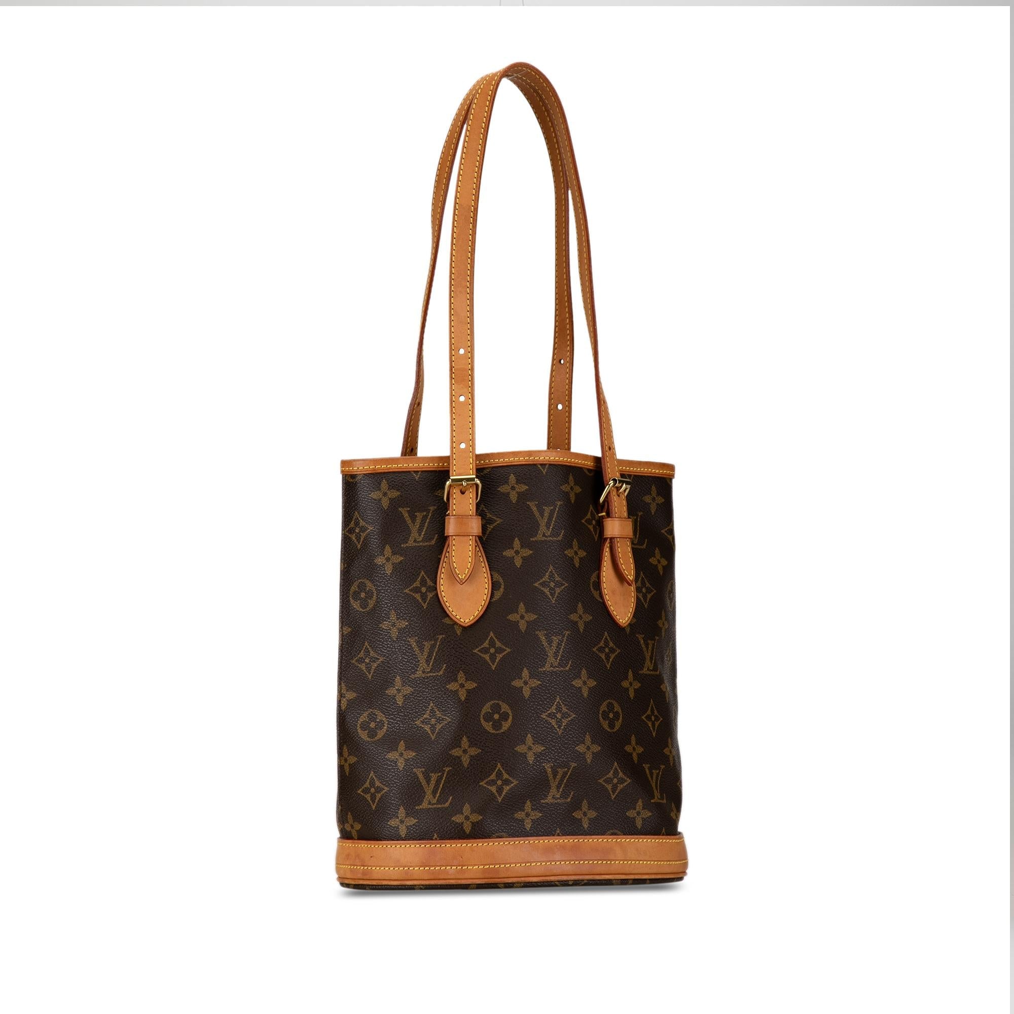 Louis Vuitton Monogram Petit Bucket (SHG-wNbkas)