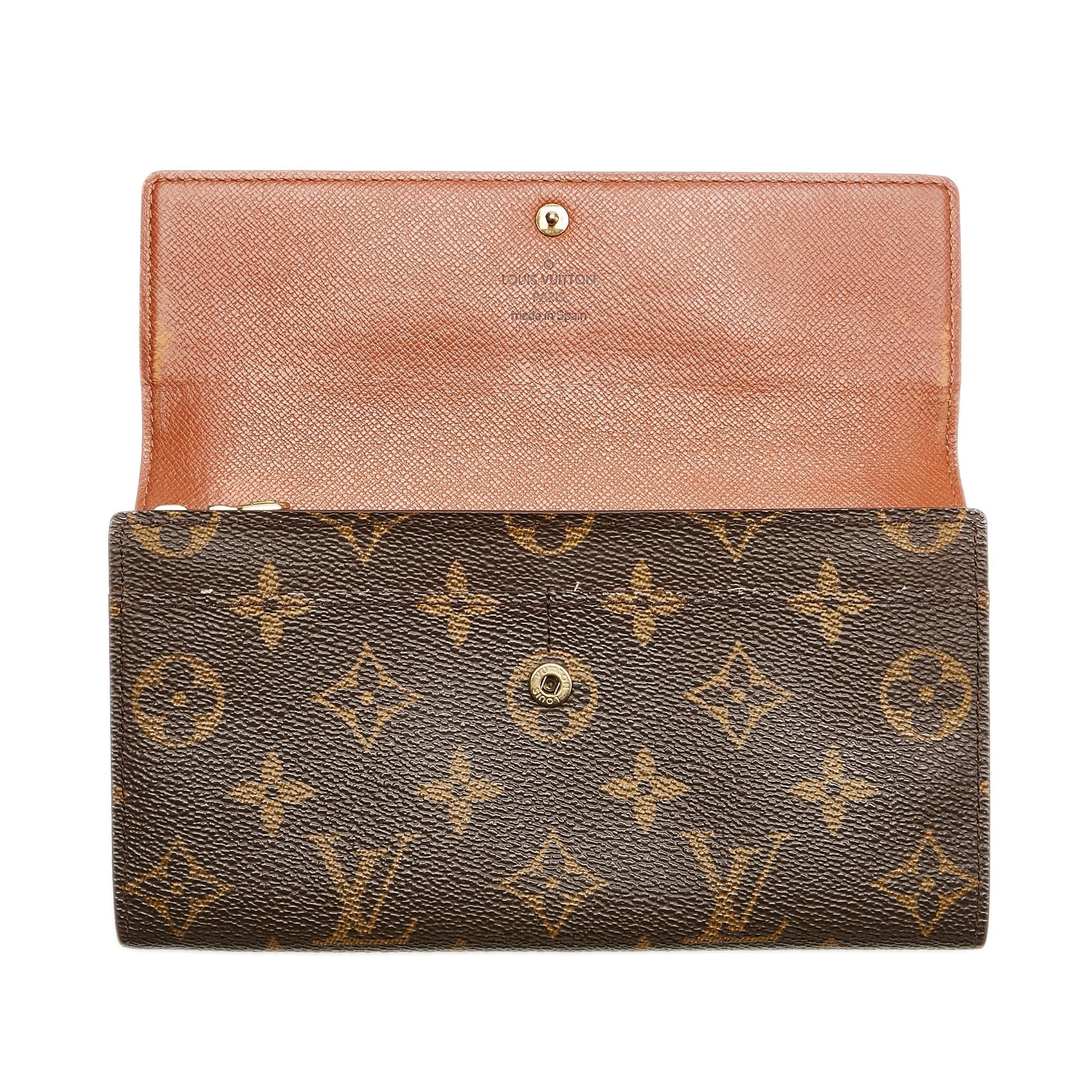Louis Vuitton Monogram Porte Monnaie Billets (SHG-26735)