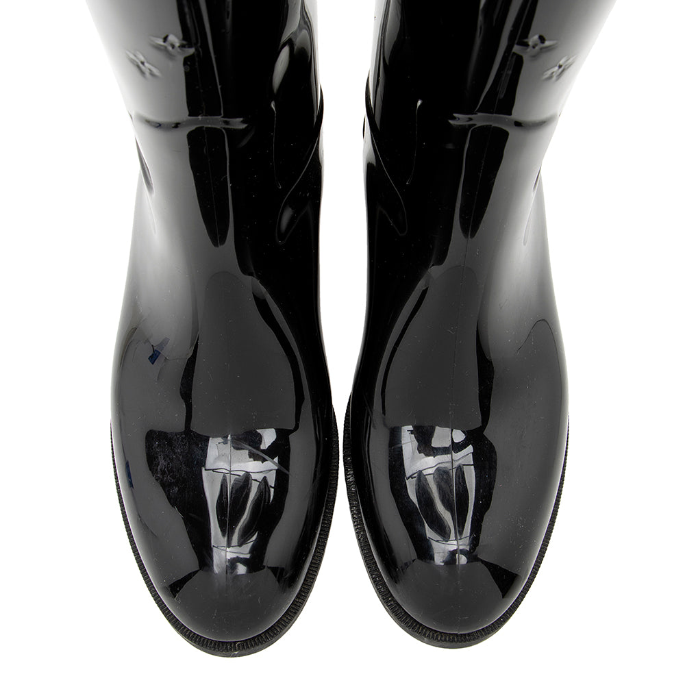 Louis Vuitton Monogram Rubber High Drops Rain Boots - Size 6 / 36 (SHF-20213)