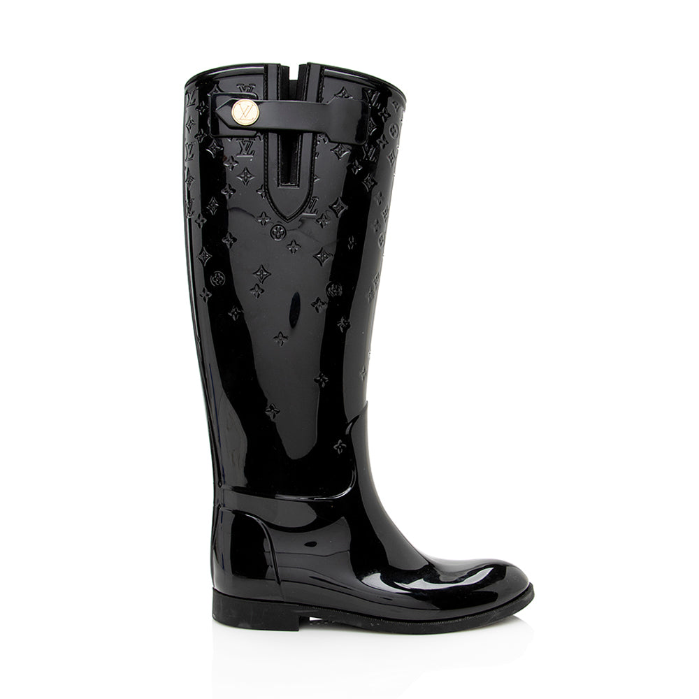 Louis Vuitton Monogram Rubber High Drops Rain Boots - Size 6 / 36 (SHF-20213)