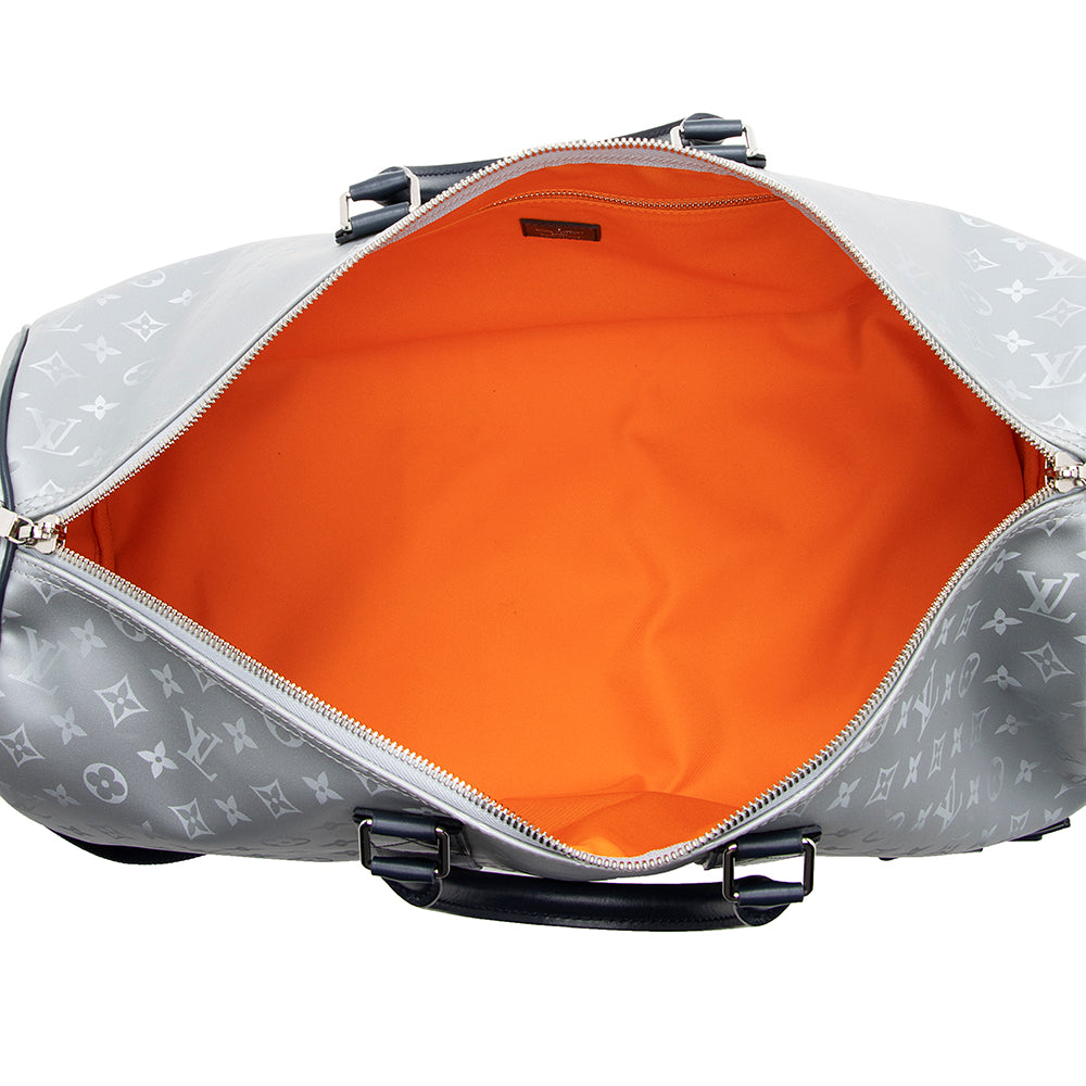 Louis Vuitton Monogram Satellite Bandouliere Keepall 50 Duffel Bag (SHF-20808)
