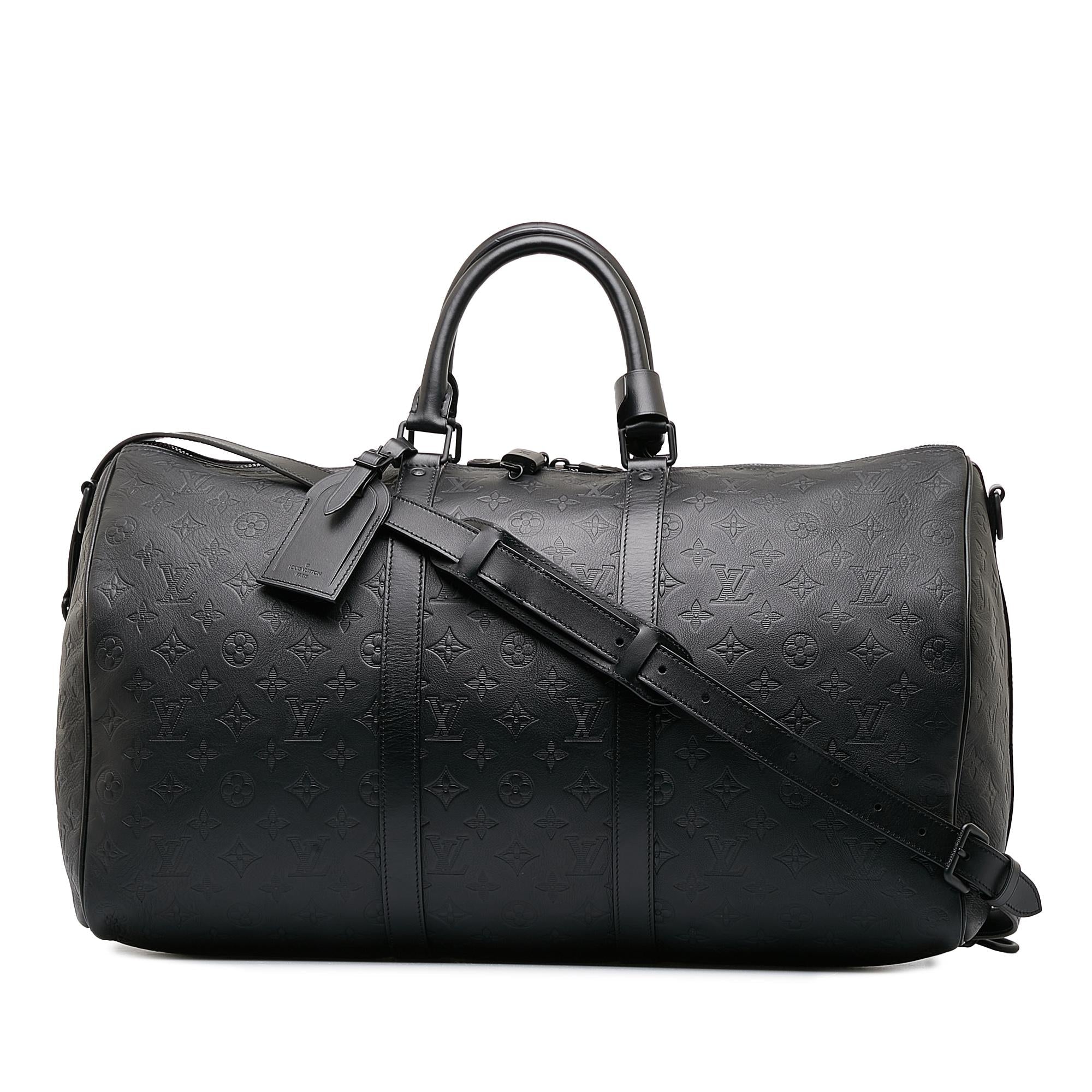 Louis Vuitton Monogram Shadow Keepall Bandouliere 50 (SHG-eCxY7D)