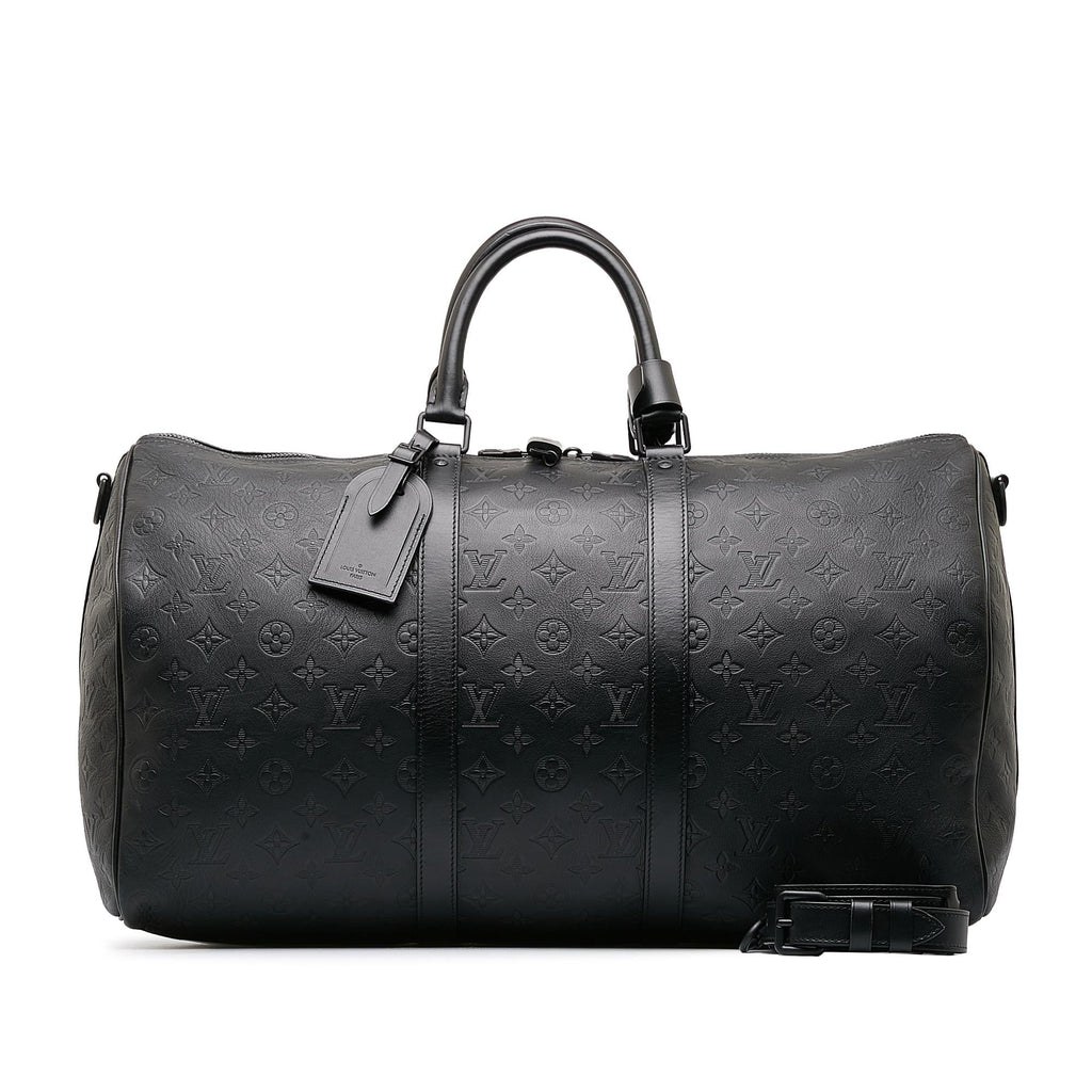 Louis Vuitton Monogram Shadow Keepall Bandouliere 50 (SHG-eCxY7D)