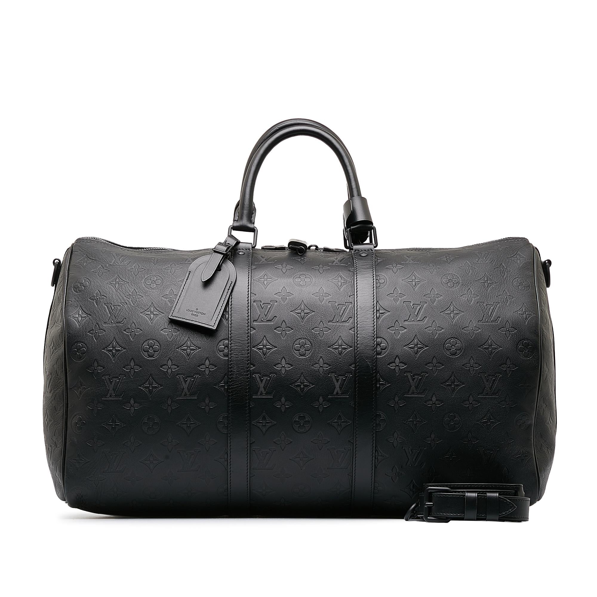 Louis Vuitton Monogram Shadow Keepall Bandouliere 50 (SHG-eCxY7D)