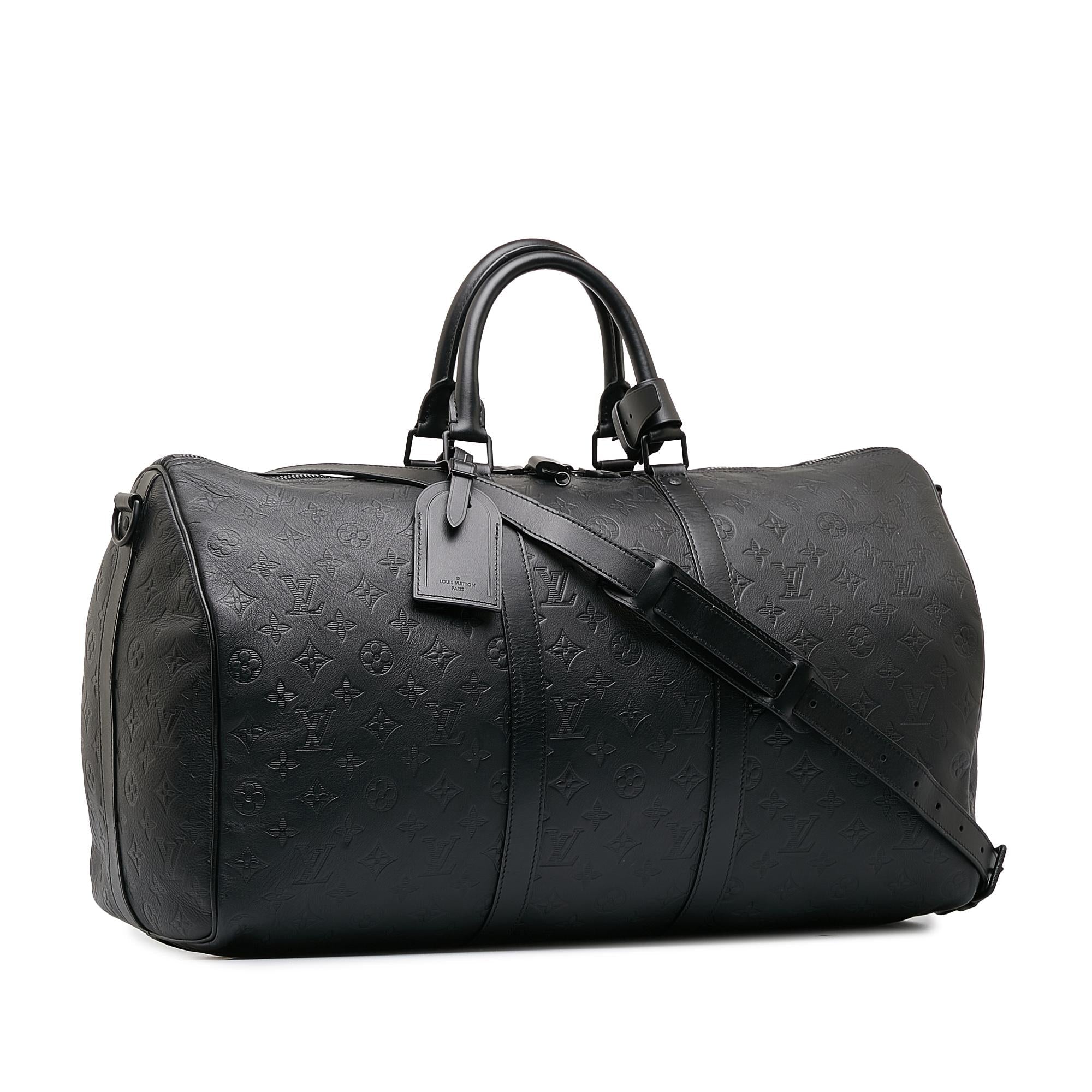 Louis Vuitton Monogram Shadow Keepall Bandouliere 50 (SHG-eCxY7D)
