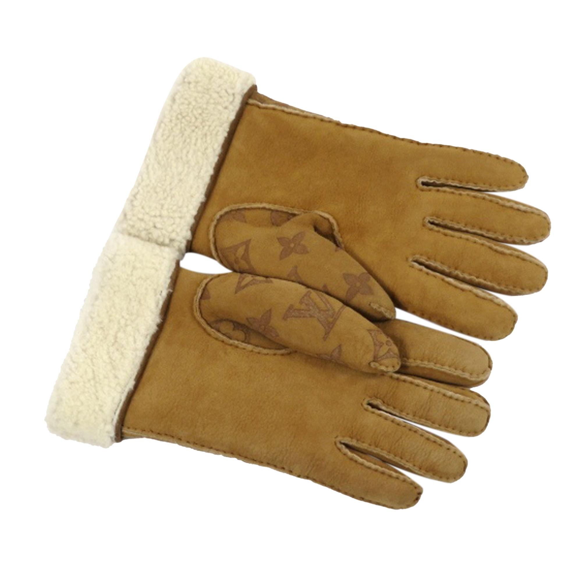 Louis Vuitton Monogram Shearling Gloves (SHG-36692)