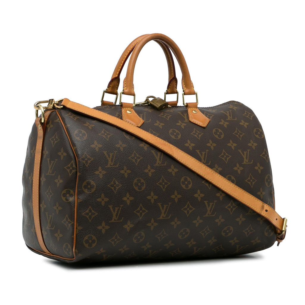 Louis Vuitton Monogram Speedy Bandouliere 35 (SHG-304d3l)