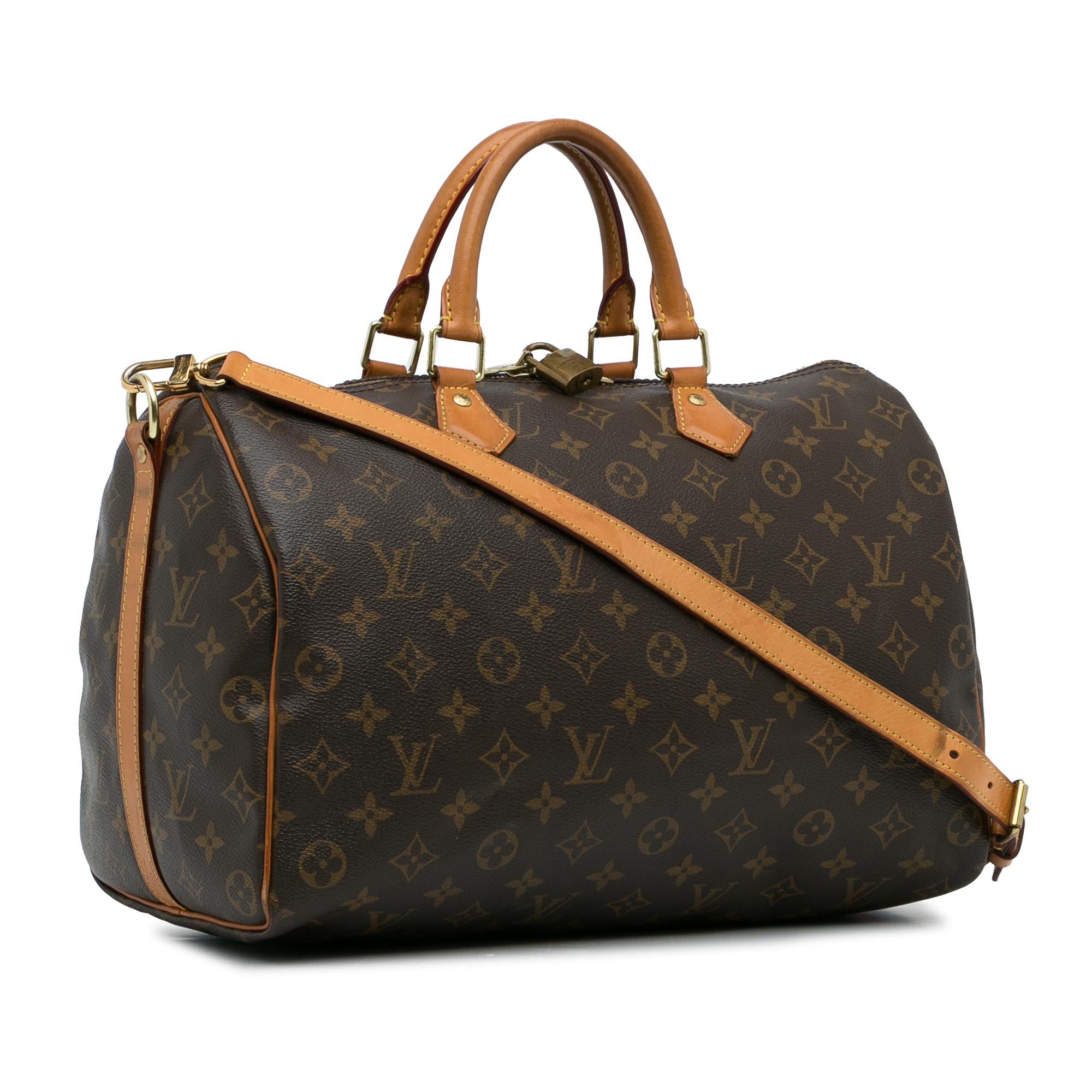 Louis Vuitton Monogram Speedy Bandouliere 35 (SHG-304d3l)