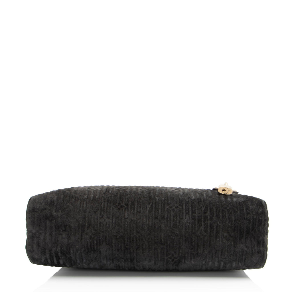 Louis Vuitton Monogram Embossed Suede Python Wish Bag