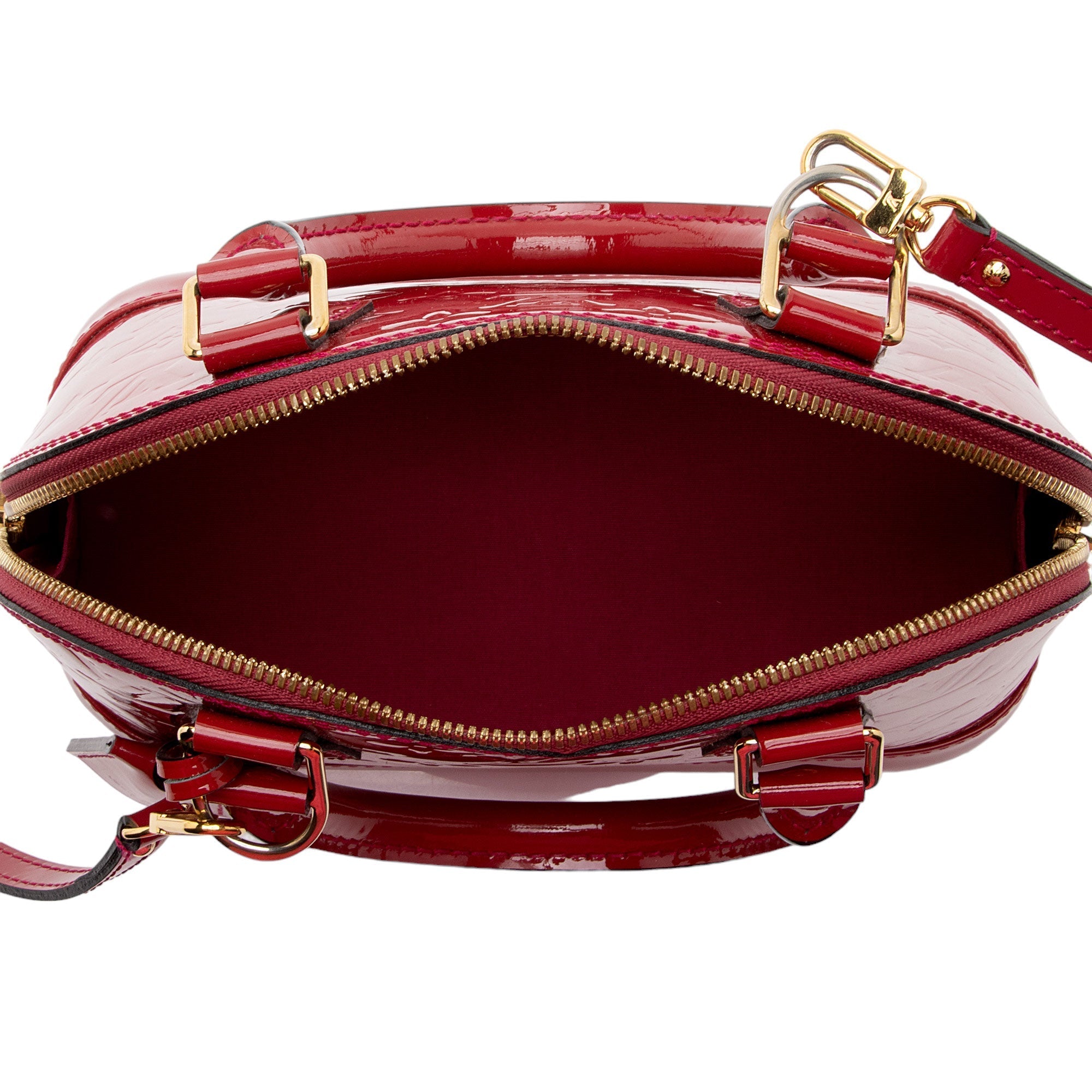 Louis Vuitton Monogram Vernis Alma BB Satchel (SHF-8DONFA)