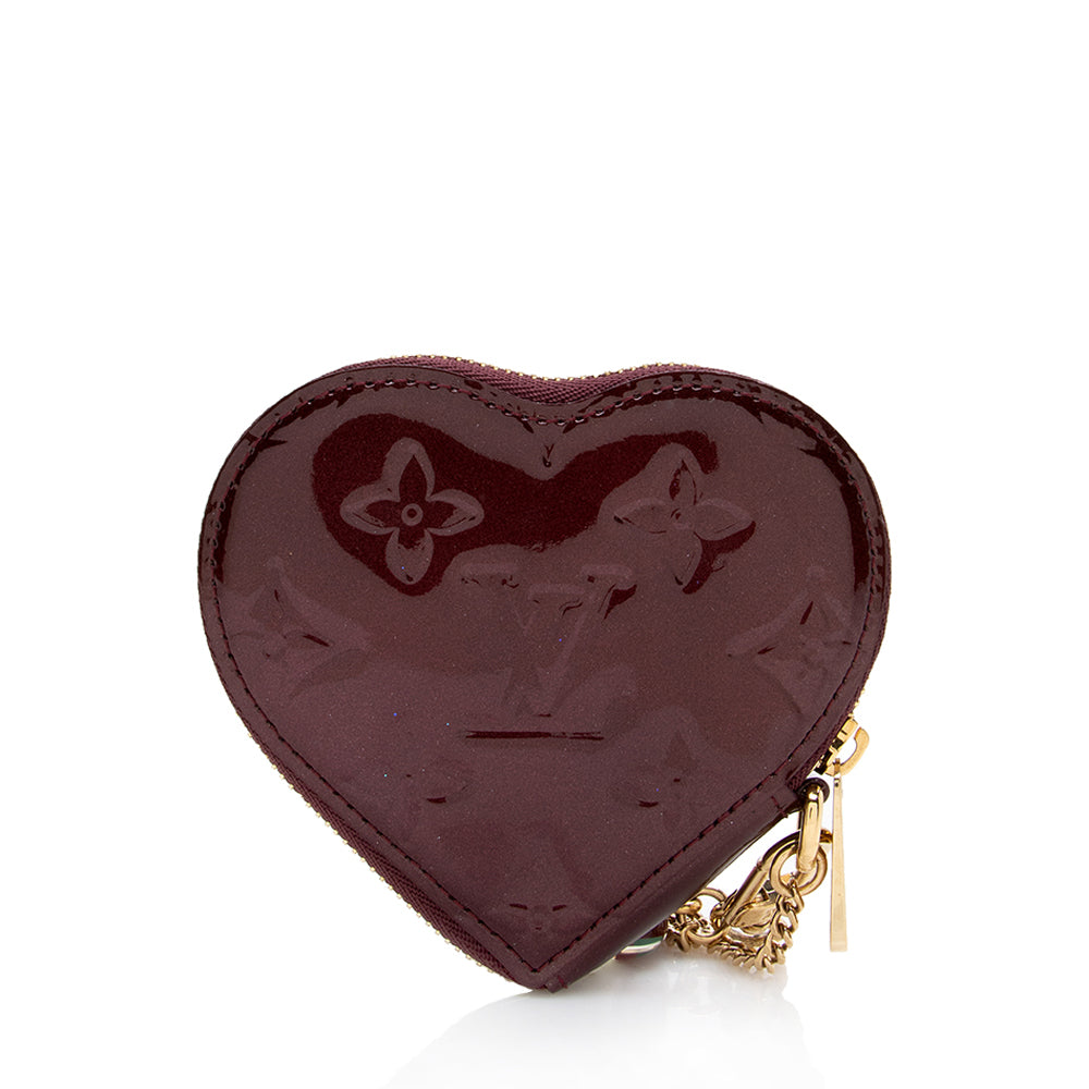 Louis Vuitton Monogram Vernis Heart Coin Wallet (SHF-16855)