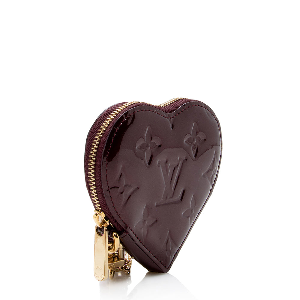 Louis Vuitton Monogram Vernis Heart Coin Wallet (SHF-16855)