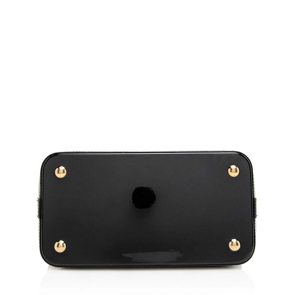 Louis Vuitton Monogram Vernis Lockit PM Satchel (SHF-21754)