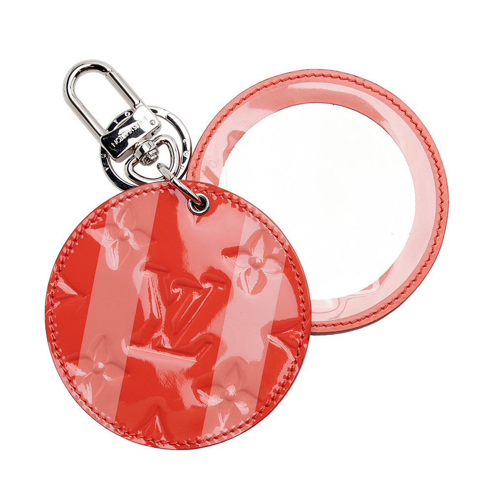 Louis Vuitton Monogram Vernis Rayures Mirror Bag Charm (SHF-22147)