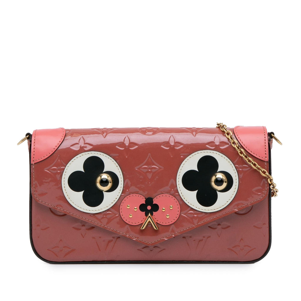 Louis Vuitton Monogram Vernis Pochette Felicie Valentine Dog (SHG-MbxcoD)