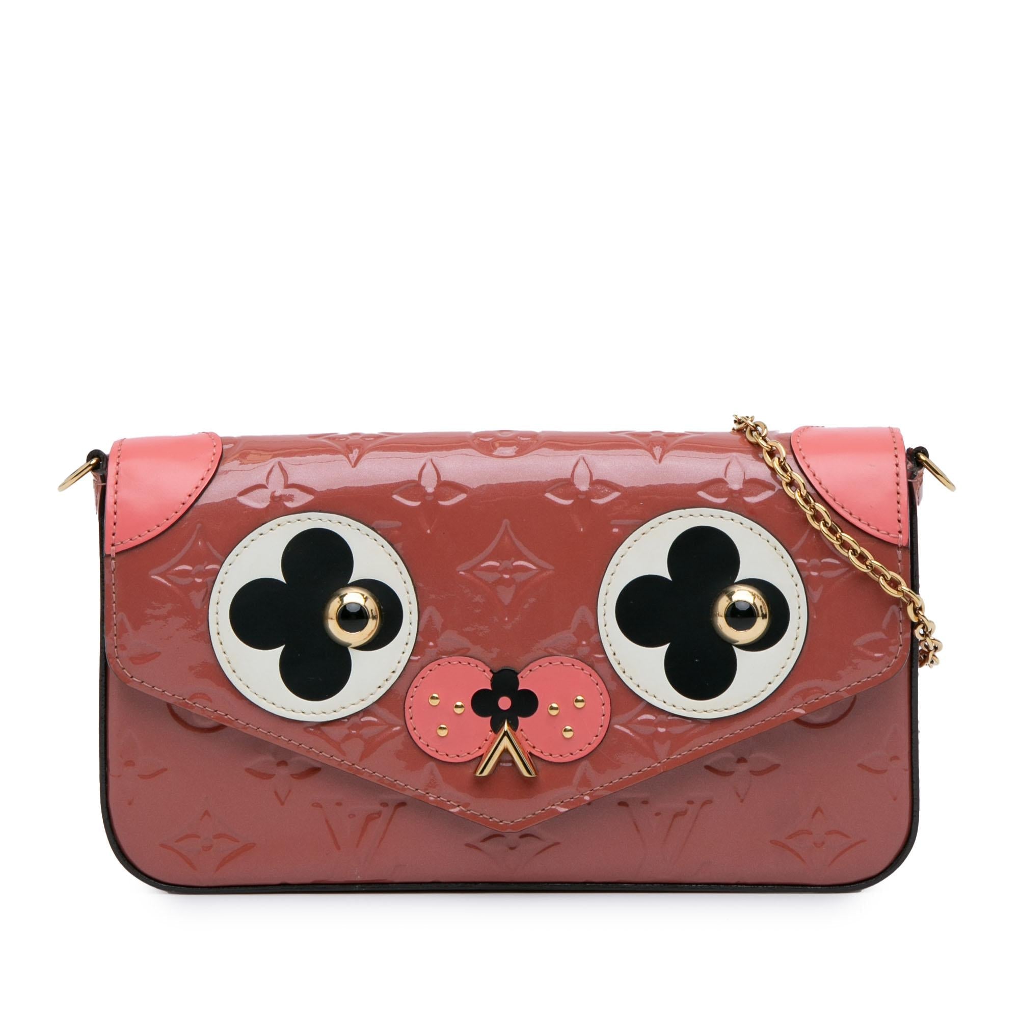 Louis Vuitton Monogram Vernis Pochette Felicie Valentine Dog (SHG-MbxcoD)