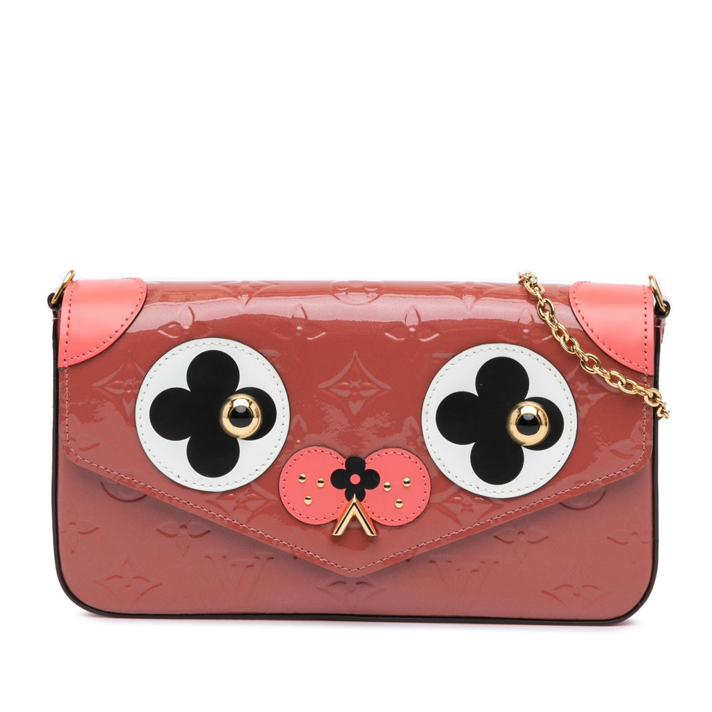 Louis Vuitton Monogram Vernis Pochette Felicie Valentine Dog