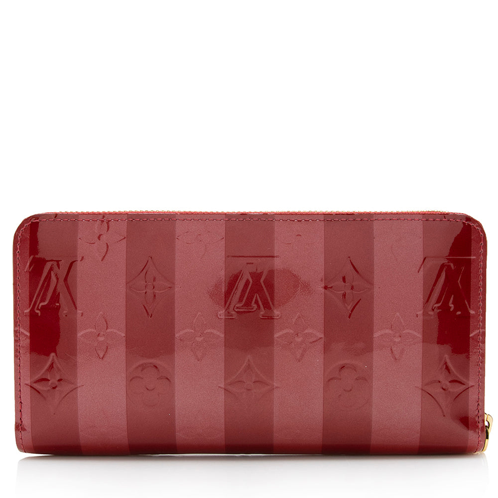 Louis Vuitton Monogram Vernis Rayures Zippy Wallet (SHF-15091)