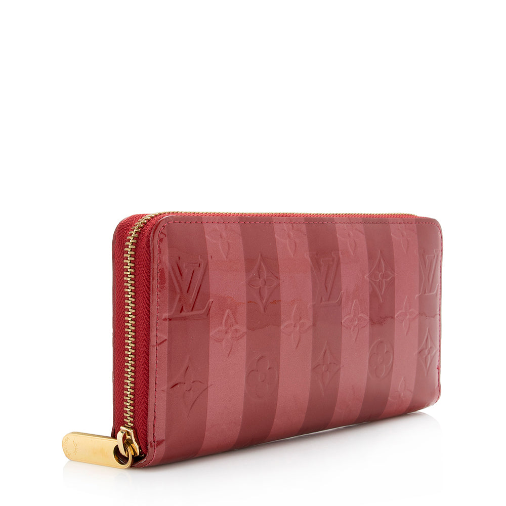 Louis Vuitton Monogram Vernis Rayures Zippy Wallet (SHF-15091)