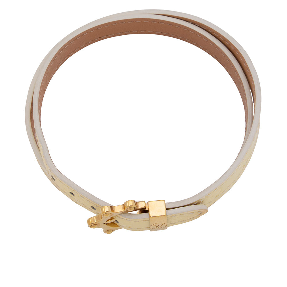 Louis Vuitton Monogram Vernis Triple Tour Wrap Bracelet (SHF-16489)