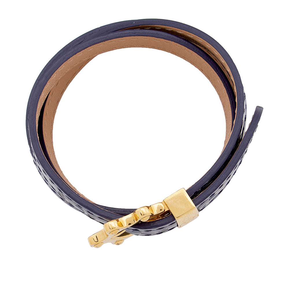 Louis Vuitton Monogram Vernis Triple Tour Wrap Bracelet (SHF-17757)
