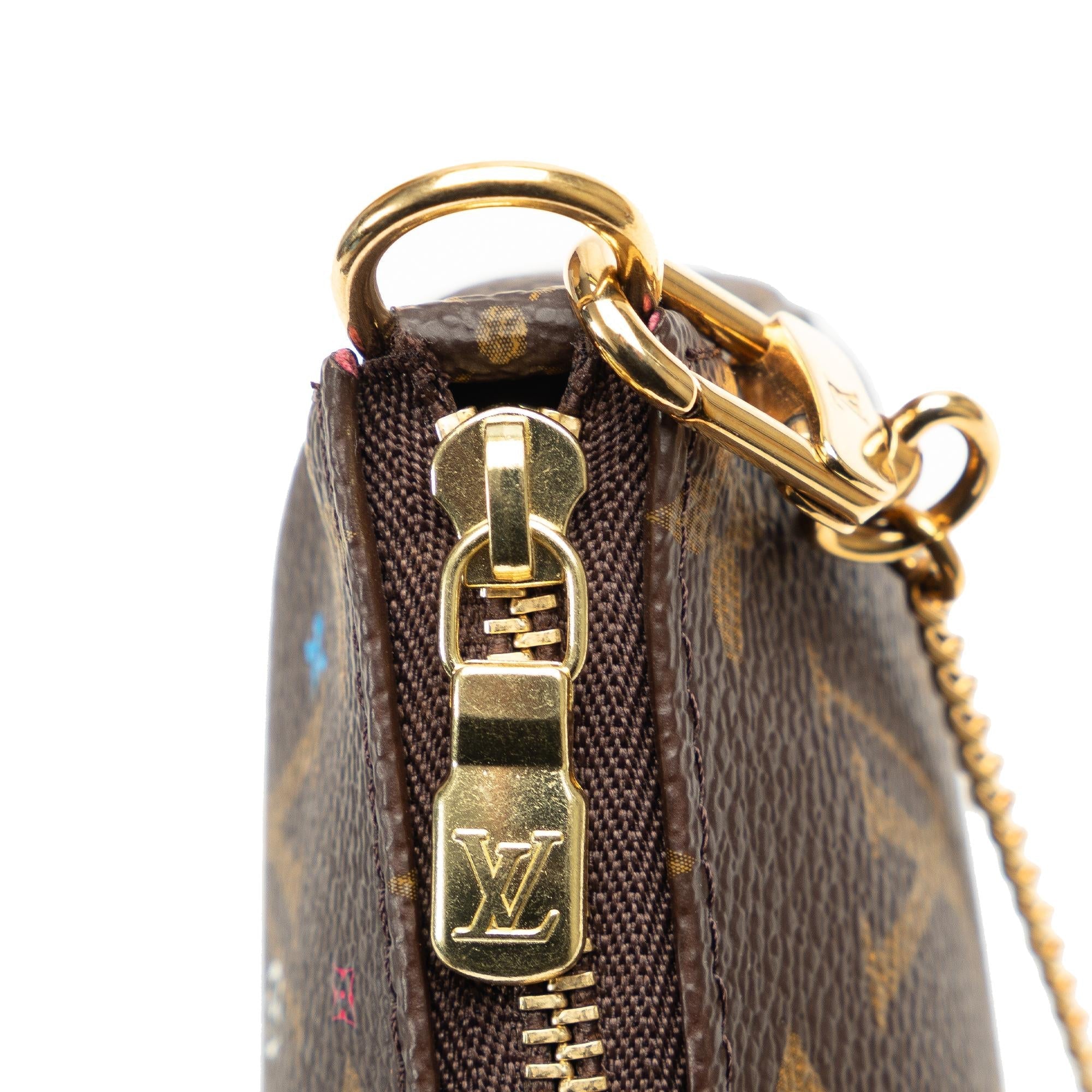 Louis Vuitton Monogram Vivienne Christmas Print Mini Pochette Accessoires (SHG-29g7ZR)