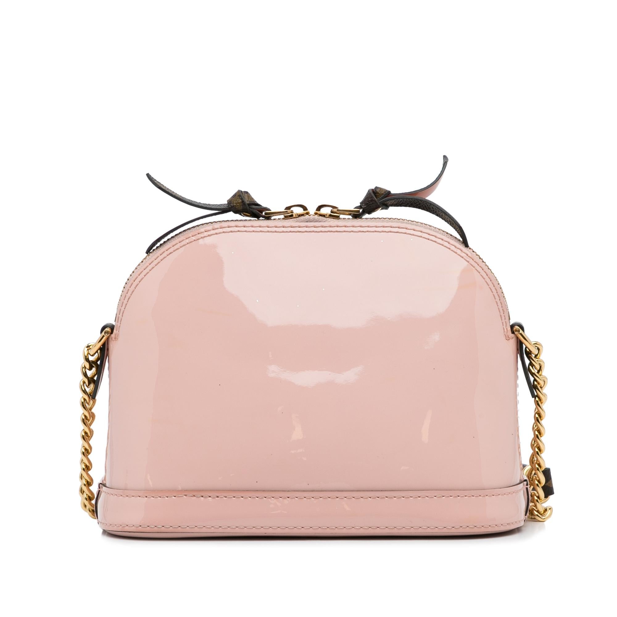 Louis Vuitton Monogram and Vernis Mini Alma Chain Crossbody (SHG-X9iBZK)