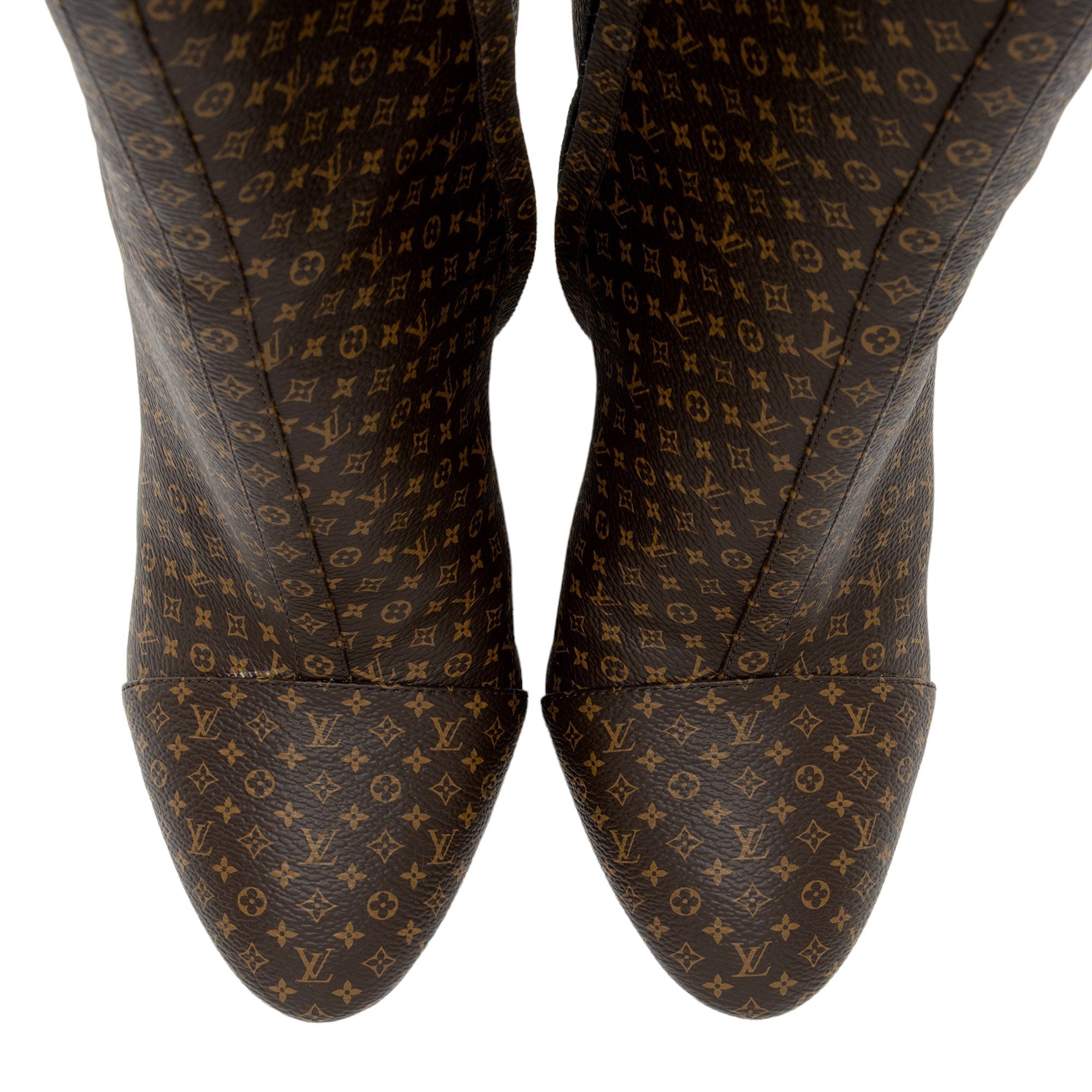 Louis Vuitton Nano Monogram Canvas Silhouette Ankle Boots - Size 8 / 38 (SHF-iE1dMv)