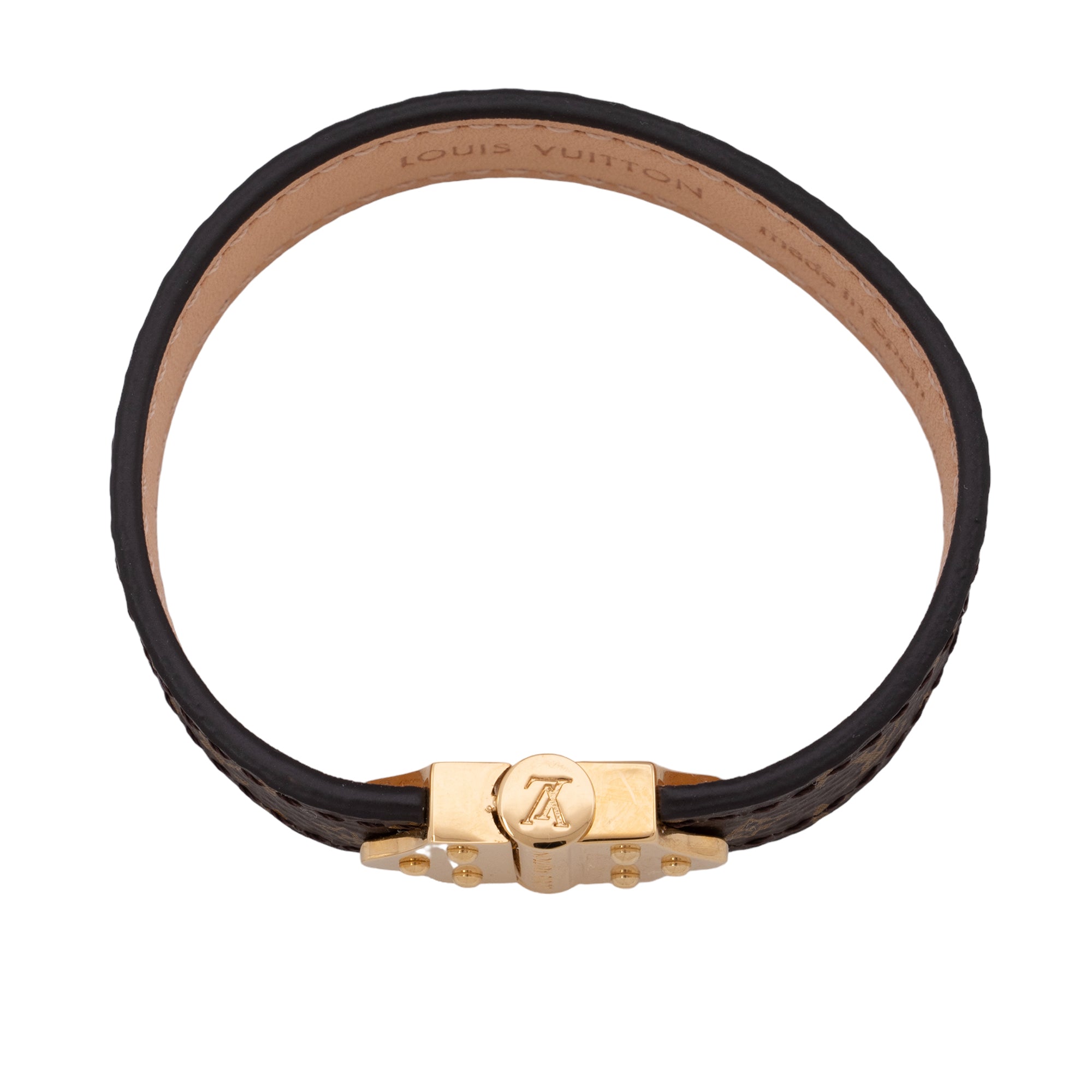 Louis Vuitton Nano Monogram Canvas Spirit Bracelet (SHF-tvONxy)