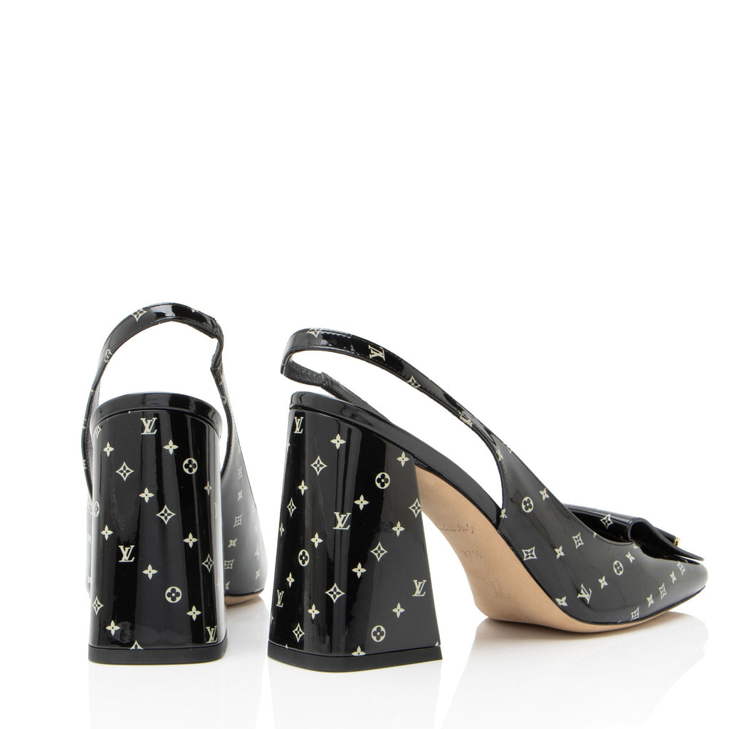 Louis Vuitton Patent Calfskin Monogram Shake Slingback Pumps - Size 7.5 / 37.5