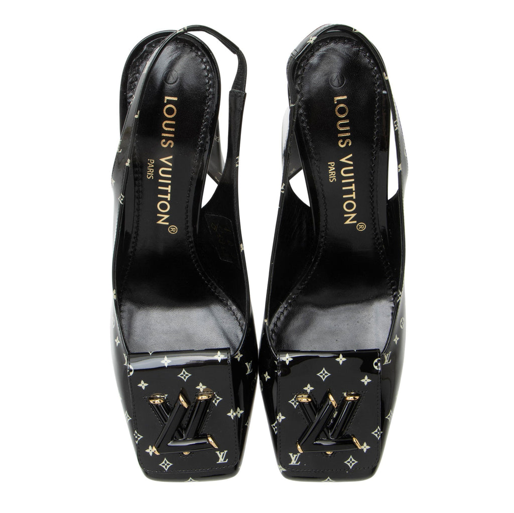 Louis Vuitton Patent Calfskin Monogram Shake Slingback Pumps - Size 7.5 / 37.5
