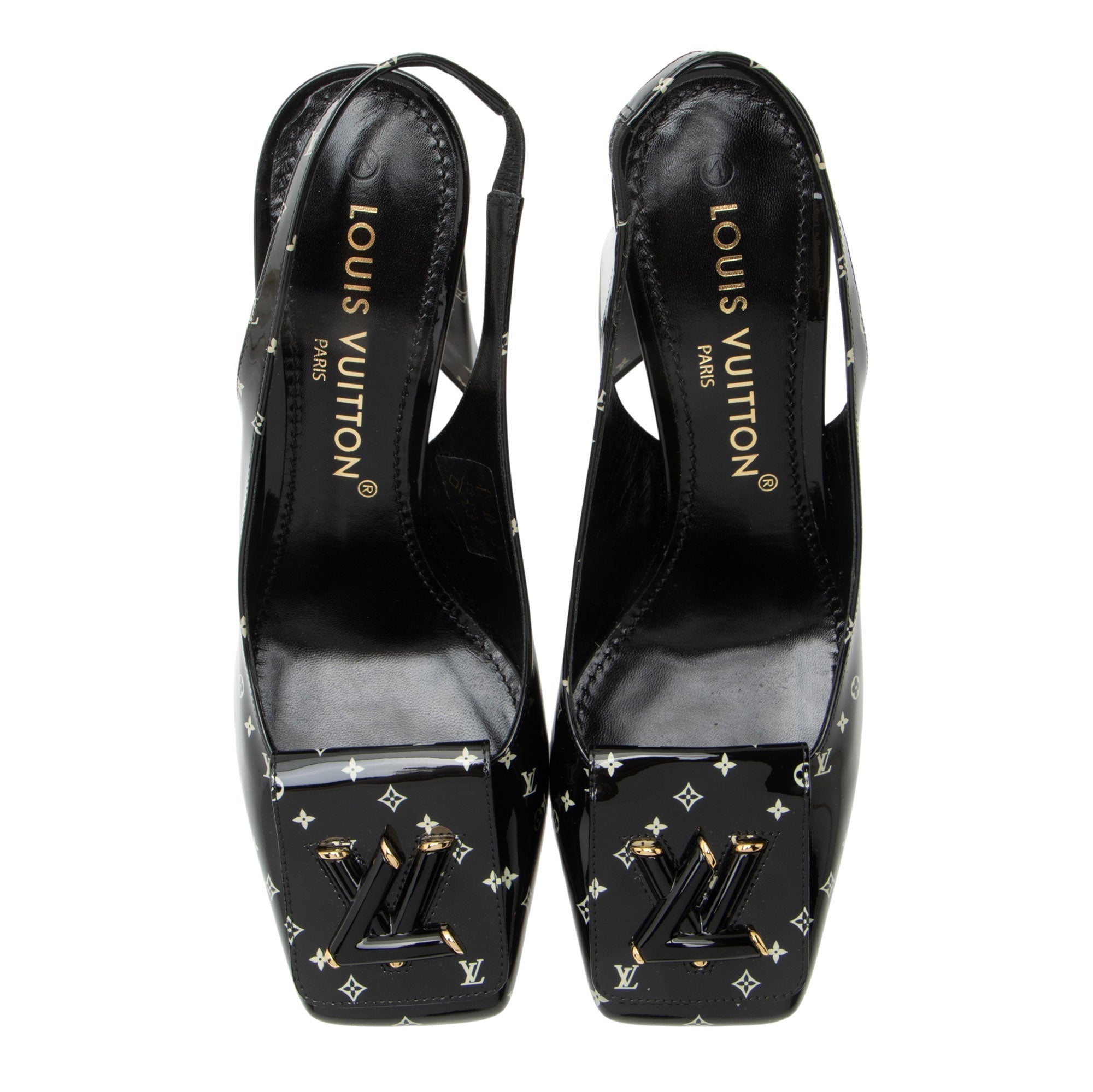Louis Vuitton Patent Calfskin Monogram Shake Slingback Pumps - Size 7.5 / 37.5