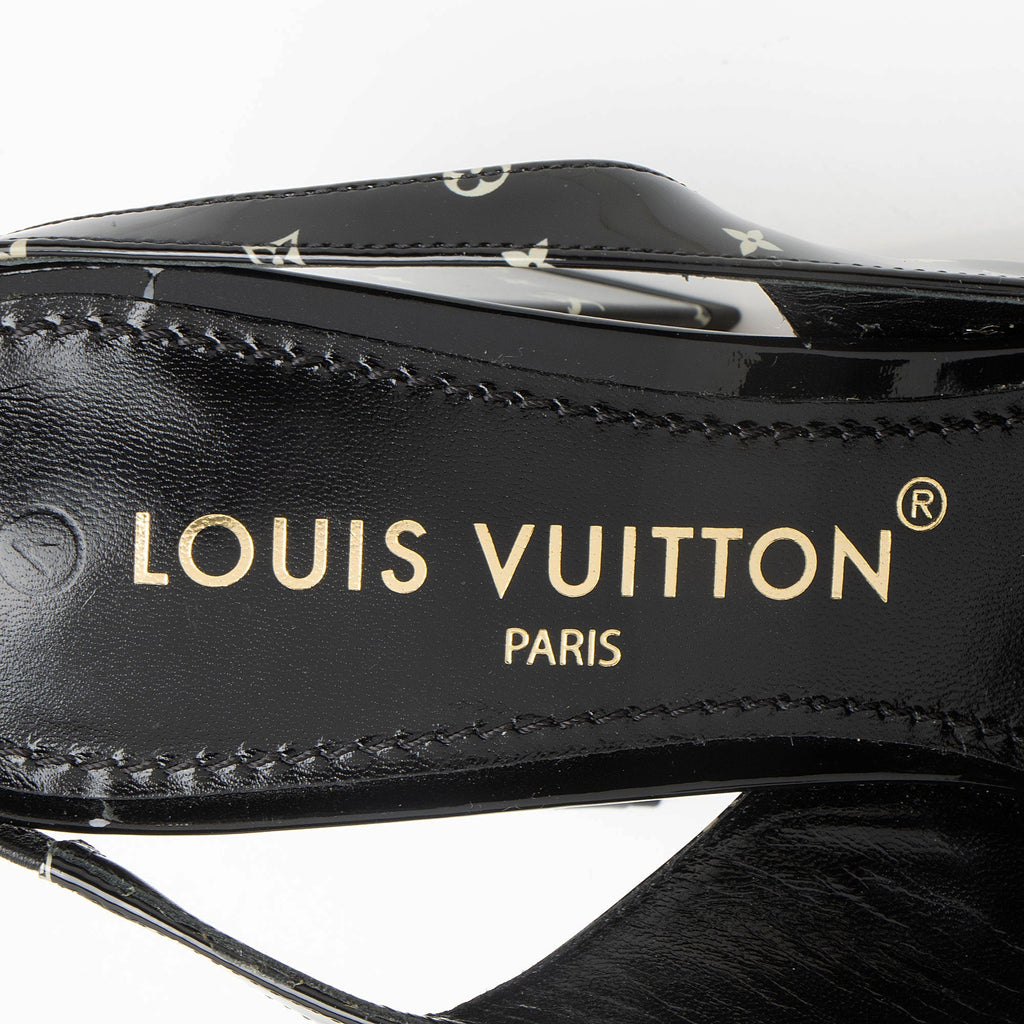 Louis Vuitton Patent Calfskin Monogram Shake Slingback Pumps - Size 7.5 / 37.5