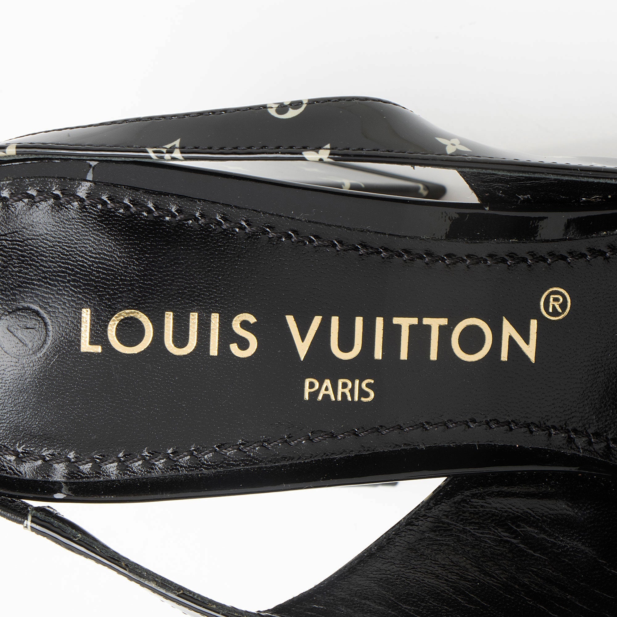 Louis Vuitton Patent Calfskin Monogram Shake Slingback Pumps - Size 7.5 / 37.5