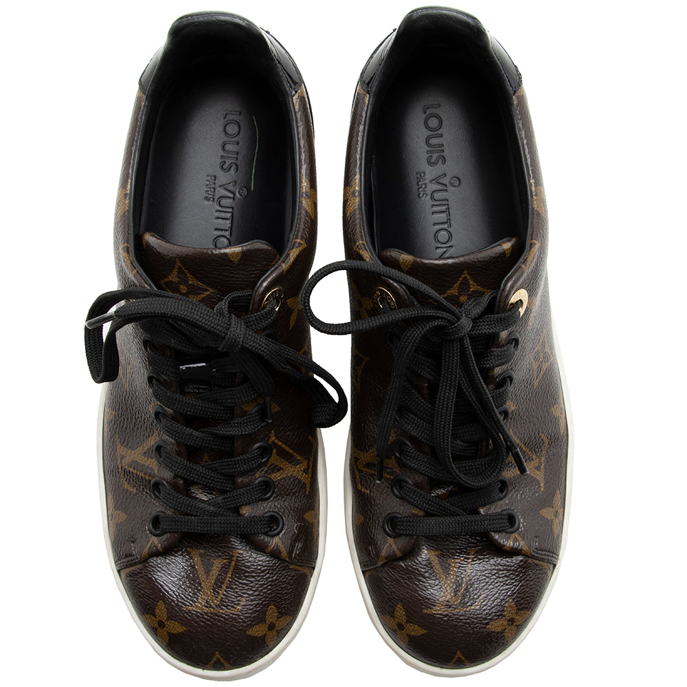 Louis Vuitton Patent Monogram Frontrow Sneakers - Size 6 / 36 (SHF-18056)