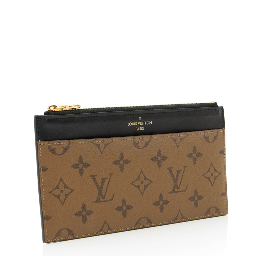 Louis Vuitton Reverse Monogram Canvas Slim Purse Wallet (SHF-GS3lHp)