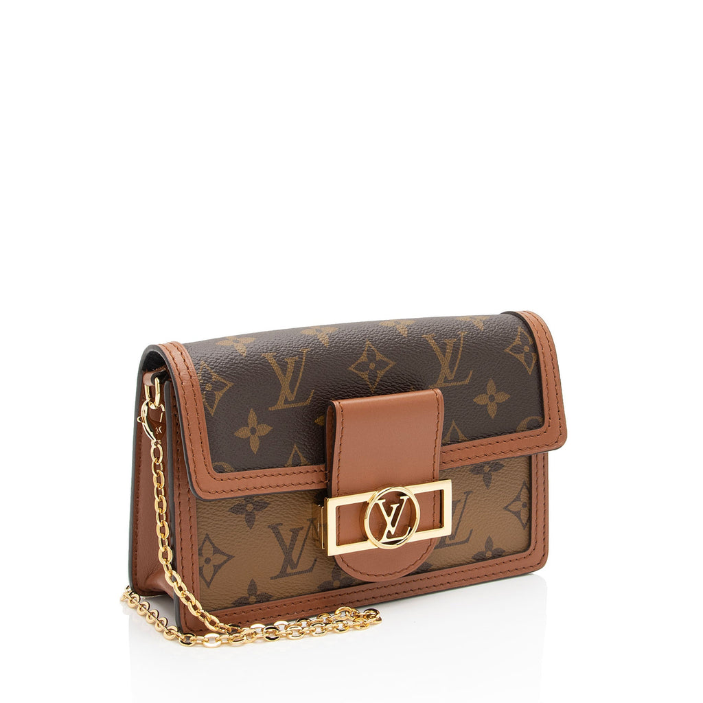 Louis Vuitton Reverse Monogram Dauphine Chain Wallet (SHF-BmrxyO)