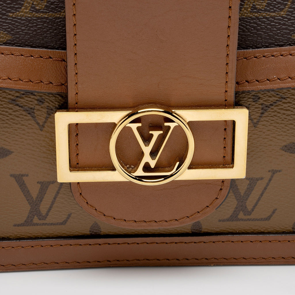 Louis Vuitton Reverse Monogram Dauphine MM Shoulder Bag (SHF-6RbLkp)