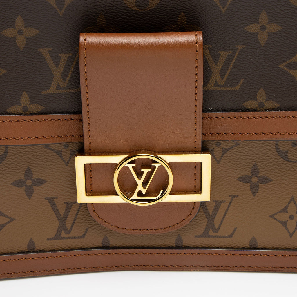 Louis Vuitton Reverse Monogram Dauphine MM Shoulder Bag (SHF-gLxrYk)