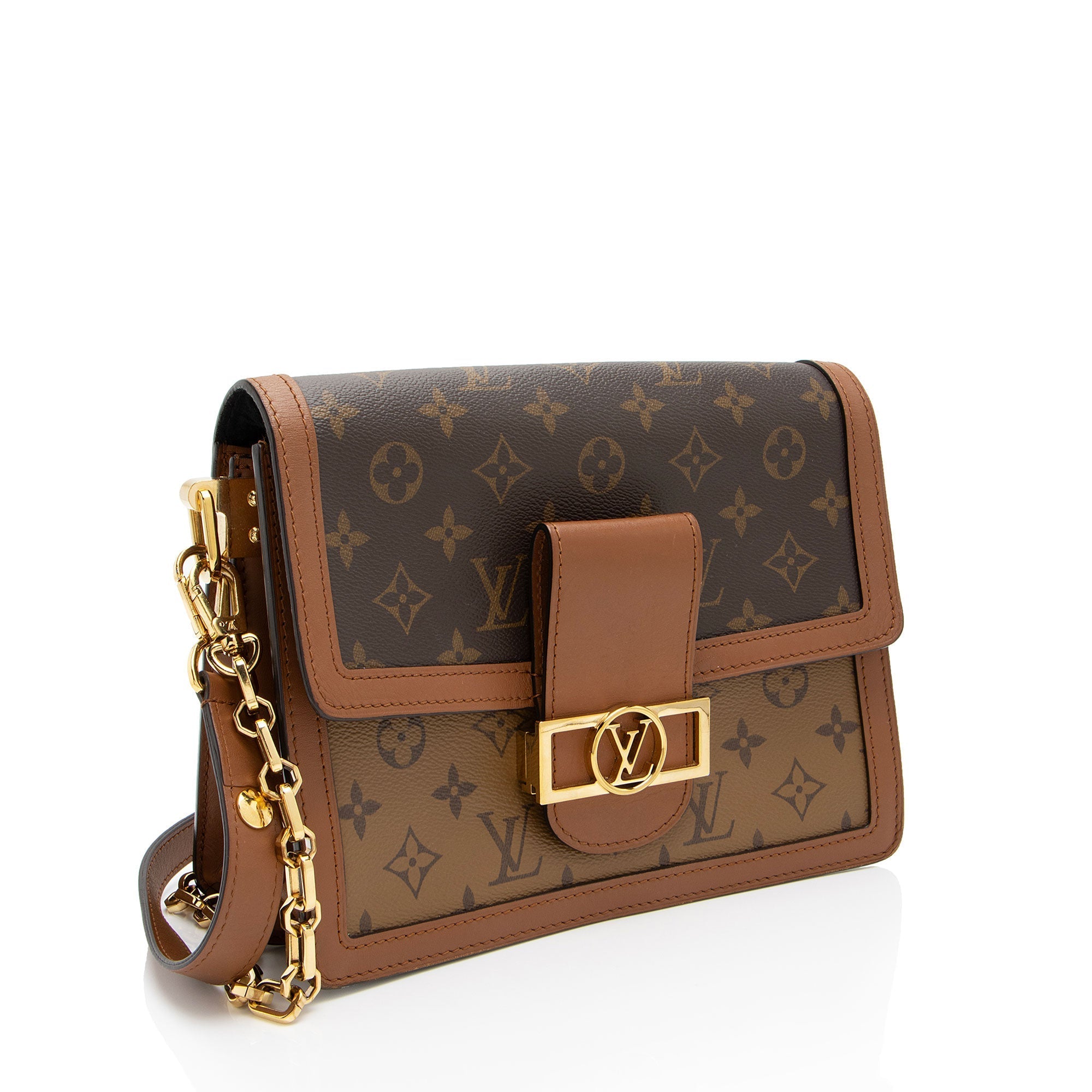 Louis Vuitton Reverse Monogram Dauphine MM Shoulder Bag (SHF-gLxrYk)