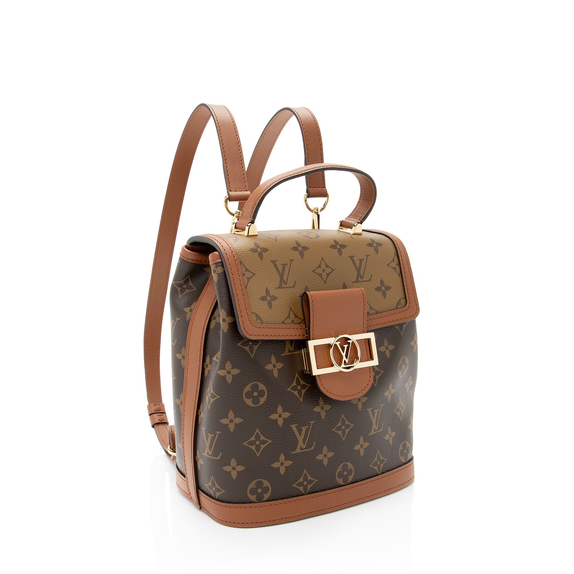 Louis Vuitton Reverse Monogram Dauphine PM Backpack (SHF-3cjagj)