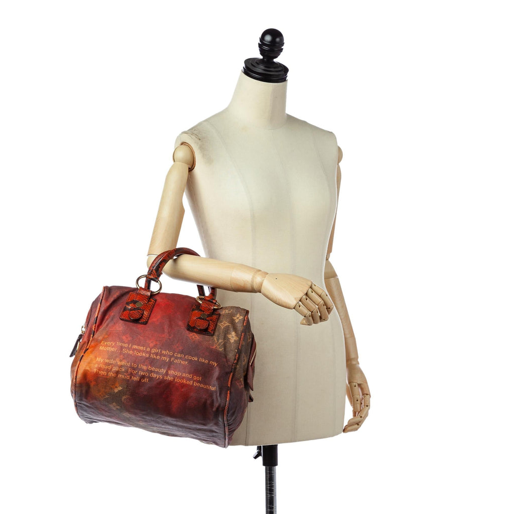 Louis Vuitton Richard Prince Karung Trimmed Monogram Jokes Heartbreak Tote (SHG-30446)