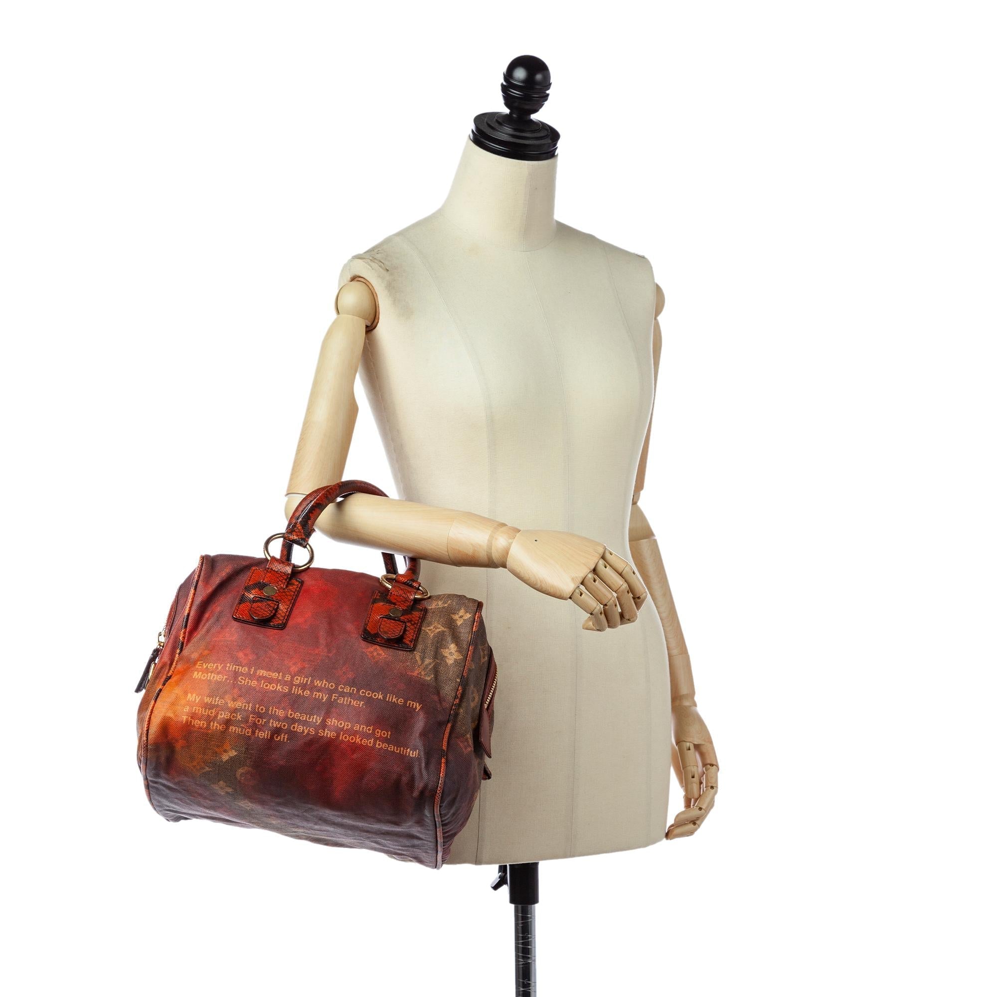 Louis Vuitton Richard Prince Karung Trimmed Monogram Jokes Heartbreak Tote (SHG-30446)