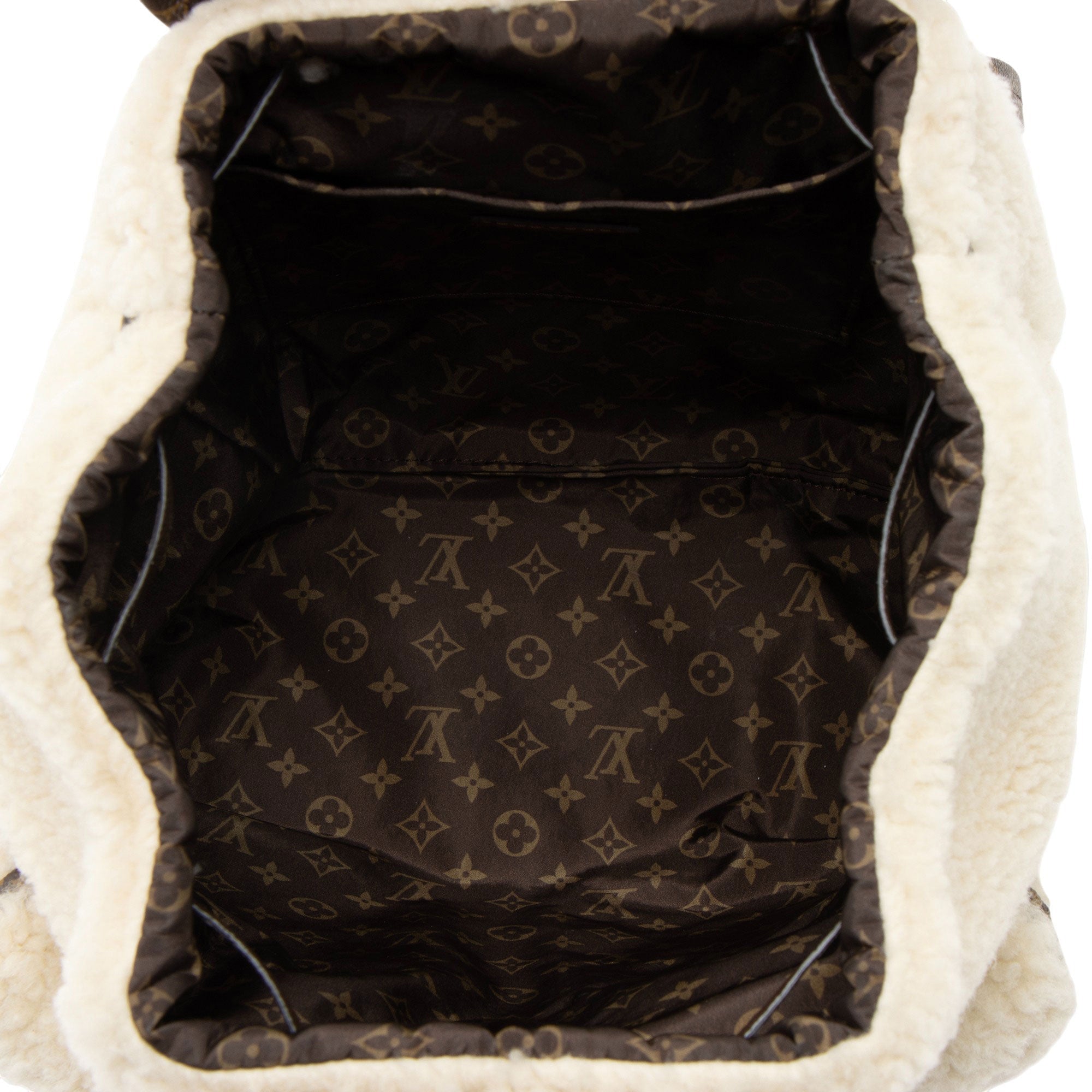 Louis Vuitton Shearling Monogram Canvas LV Ski Backpack