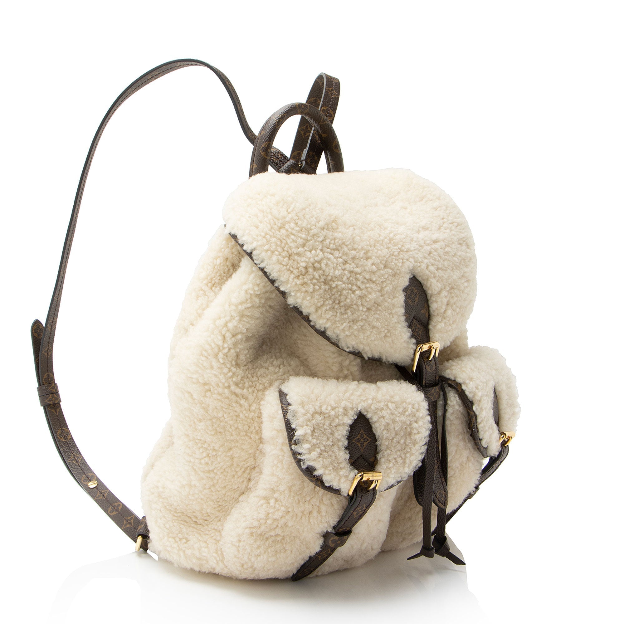 Louis Vuitton Shearling Monogram Canvas LV Ski Backpack
